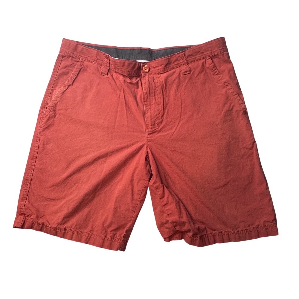 Columbia Shorts Mens 36 Burnt Orange AM4471 Chino Casual Cotton 9" Inseam